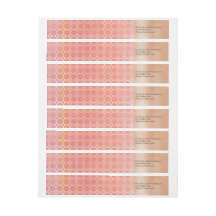 Roze Blush en gouden bruiloft Adresetiketten