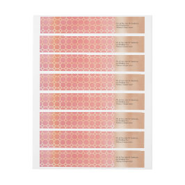 Roze Blush en gouden bruiloft Adresetiketten