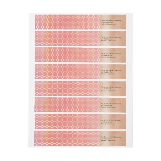 Roze Blush en gouden bruiloft Adresetiketten (Vel)