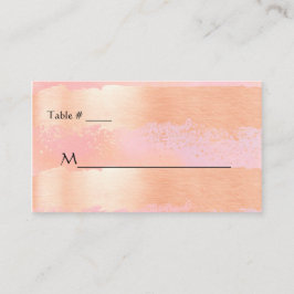 Roze Blush en Gouden Romance Wedding Place Card Plaatskaartje