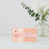 Roze Blush en Gouden Romance Wedding Place Card Plaatskaartje (Staand voorkant)