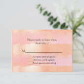 Roze Blush en Gouden Romantische Trouw RSVP Kaart (Staand voorkant)