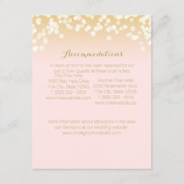 Roze Blush en Gouden Sparkle Informatie Kaart