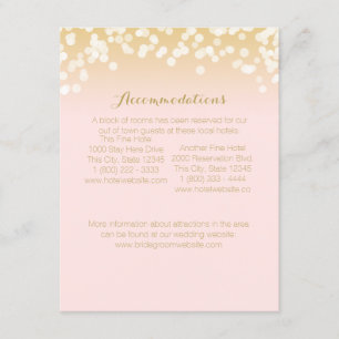 Roze Blush en Gouden Sparkle Informatie Kaart