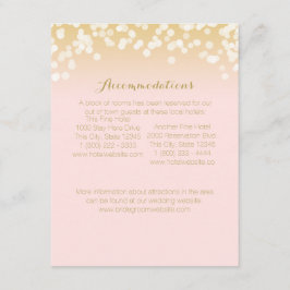 Roze Blush en Gouden Sparkle Informatie Kaart
