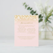 Roze Blush en Gouden Sparkle Informatie Kaart (Staand voorkant)