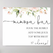 Roze Blush en Groene Mimosa Bar Drink Teken Poster (Voorkant)