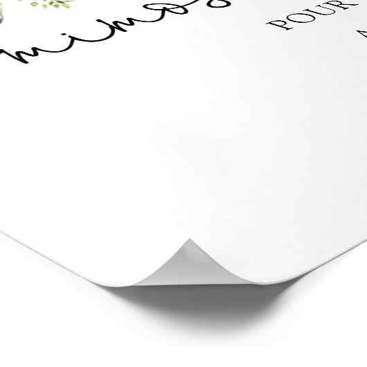 Roze Blush en Groene Mimosa Bar Drinkbord Poster (Hoek)