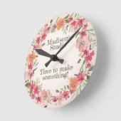 Roze, Blush en Perzikflesnaam en -Gezegde Ronde Klok (Hoek)