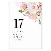 Roze Blush en Roos Goud Bloemen Bruiloft Kaart (Voorkant)