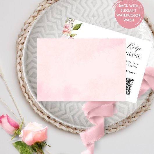 Roze, Blush en Roos Gouden Bruiloft QR Code RSVP
