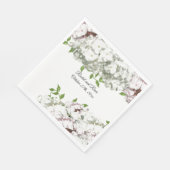 Roze Blush en White Floral Wedding Paper Napkins Servet (Hoek)