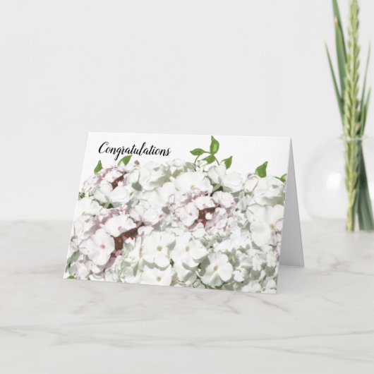 Roze Blush en White Flowers Gefeliciteerd Kaart (Voorkant)