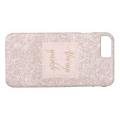 Roze Blush Faux Glitter Sparkle Case-Mate iPhone Case (Achterkant (Horizontaal))