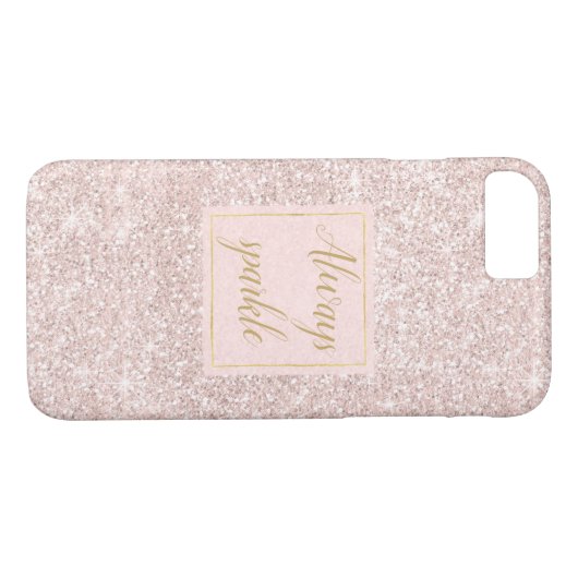 Roze Blush Faux Glitter Sparkle Case-Mate iPhone Case (Achterkant (Horizontaal))