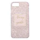 Roze Blush Faux Glitter Sparkle Case-Mate iPhone Case (Achterkant)