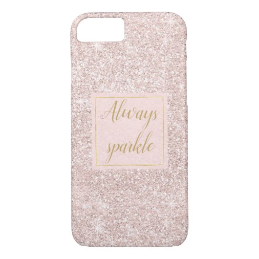 Roze Blush Faux Glitter Sparkle Case-Mate iPhone Case (Achterkant)