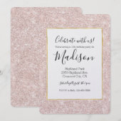 Roze Blush Faux Glitter Sparkle Kaart (Voorkant / Achterkant)