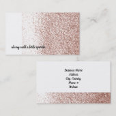 Roze Blush Faux Glitter Visitekaartje (Voorkant / Achterkant)