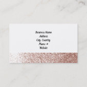 Roze Blush Faux Glitter Visitekaartje (Achterkant)