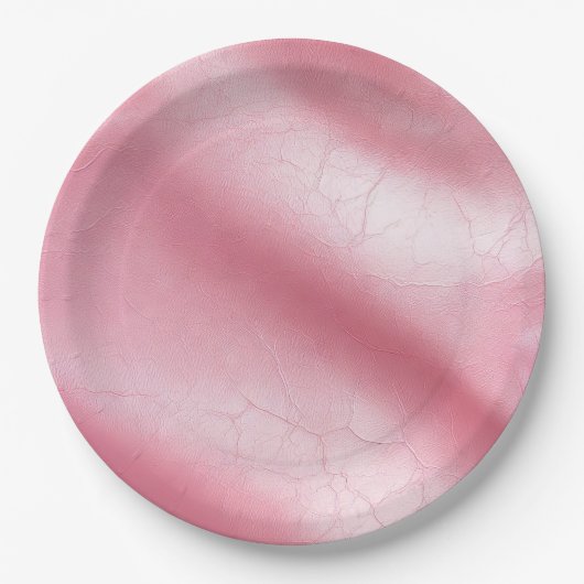 Roze Blush Faux Leather Vrijgezellenfeest Papieren Bordje (Voorkant)