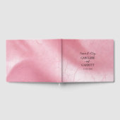 Roze Blush Faux lederen bruiloft Gastenboek (Volledig)