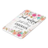 Roze Blush Floral Aangepast gewoon getrouwd Magneet (Linkerzijde)