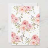 Roze Blush Floral Baby shower Bedankkaart (Achterkant)