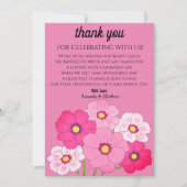Roze Blush Floral Baby shower Hartelijk dank Kaart (Voorkant)