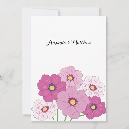 Roze Blush Floral Baby shower Hartelijk dank Kaart (Achterkant)