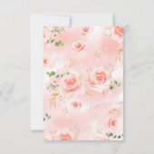 Roze Blush Floral Baby shower Invitation Girl Kaart (Achterkant)