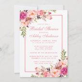Roze Blush Floral Bridal Shower BPF Kaart (Voorkant)