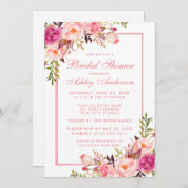 Roze Blush Floral Bridal Shower BPF Kaart (Voorkant / Achterkant)