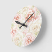Roze Blush Floral Elegant Ronde Klok (Hoek)