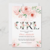 Roze Blush Floral Het is een meisje Baby shower Kaart (Voorkant)