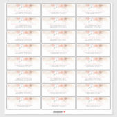 Roze Blush Floral Individuele Gast Adresetiketten Sticker (Vel)