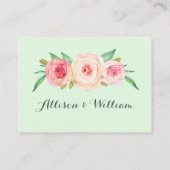 Roze Blush Floral Mint Place setting Kaarten Plaatskaartje (Achterkant)