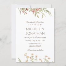 Roze Blush Floral Modern Design Christelijk Wedden