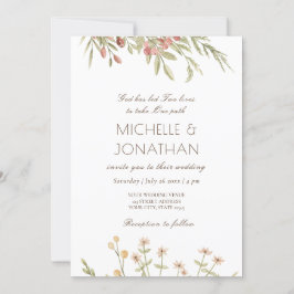 Roze Blush Floral Modern Design Christelijk Wedden Kaart