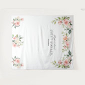 Roze Blush Floral Sweet Sixteen foto Prop. Wandkleed (Voorkant (horizontaal))