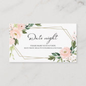 Roze Blush Floral Vrijgezellenfeest Datum Nachtkaa Informatiekaartje (Voorkant)