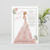 Roze Blush Floral Vrijgezellenfeest Kaart (Staand voorkant)