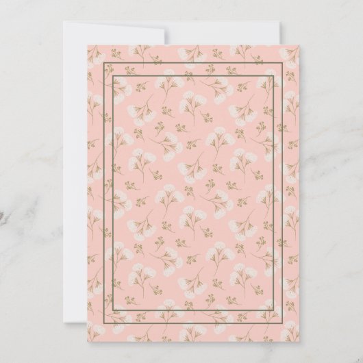 Roze Blush Floral Vrijgezellenfeest Kaart (Achterkant)