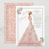 Roze Blush Floral Vrijgezellenfeest Kaart (Voorkant / Achterkant)