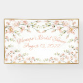 Roze Blush Floral Vrijgezellenfeest op maat Spandoek (Horizontaal)