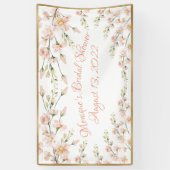 Roze Blush Floral Vrijgezellenfeest op maat Spandoek (Verticaal)