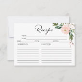 Roze Blush Floral Vrijgezellenfeest Recipe Kaarten (Voorkant)
