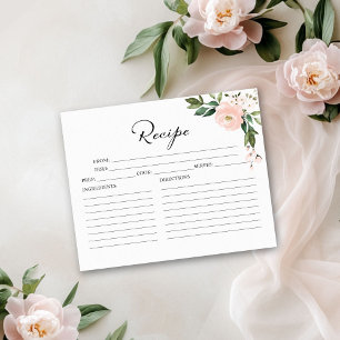 Roze Blush Floral Vrijgezellenfeest Recipe Kaarten