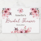 Roze Blush Floral Vrijgezellenfeest Sparkling Wijnetiket (Enkel label)