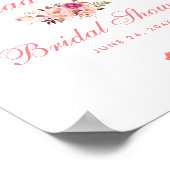 Roze Blush Floral Vrijgezellenfeest Welkom Poster (Hoek)